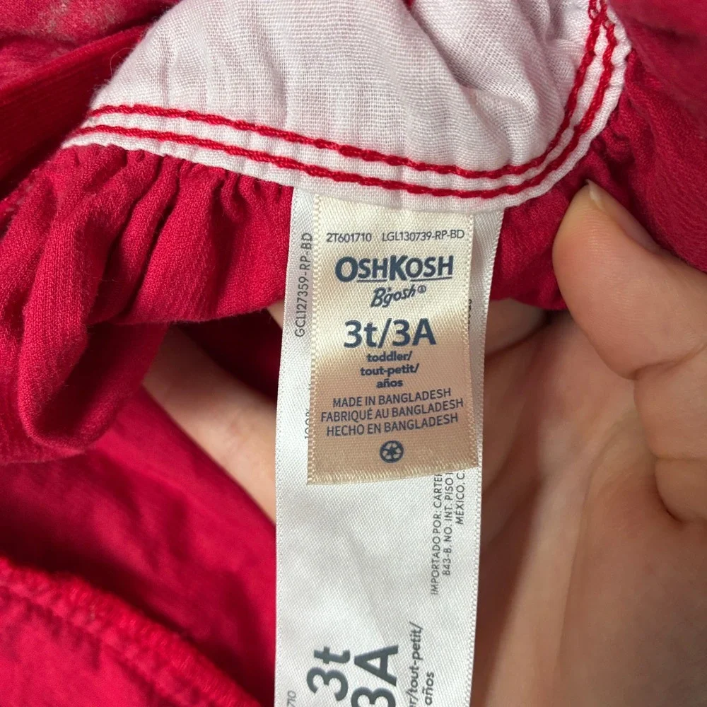 BUNDLE OshKosh B'Gosh Corduroy Overall Dress Jumper Size 3T Red Holiday